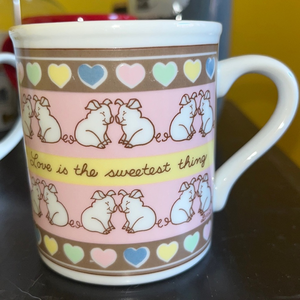 “Love is the sweetest thing” Message Mugs Japan - 8 oz. Approximately 4” Tall